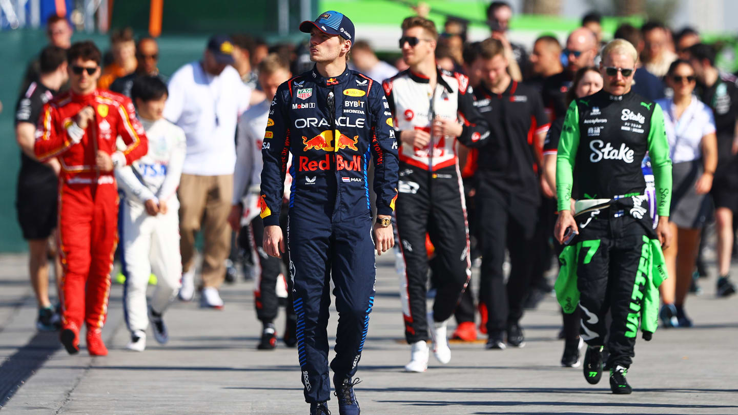 BAHRAIN, BAHRAIN - FEBRUARY 21: Max Verstappen of the Netherlands and Oracle Red Bull Racing walks