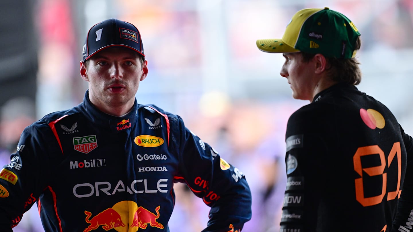 MELBOURNE, AUSTRALIA - MARCH 15: Third placed qualifier Max Verstappen of the Netherlands and