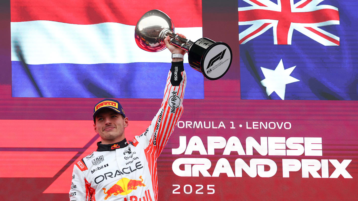 SUZUKA, JAPAN - APRIL 06: Race winner Max Verstappen of the Netherlands and Oracle Red Bull Racing