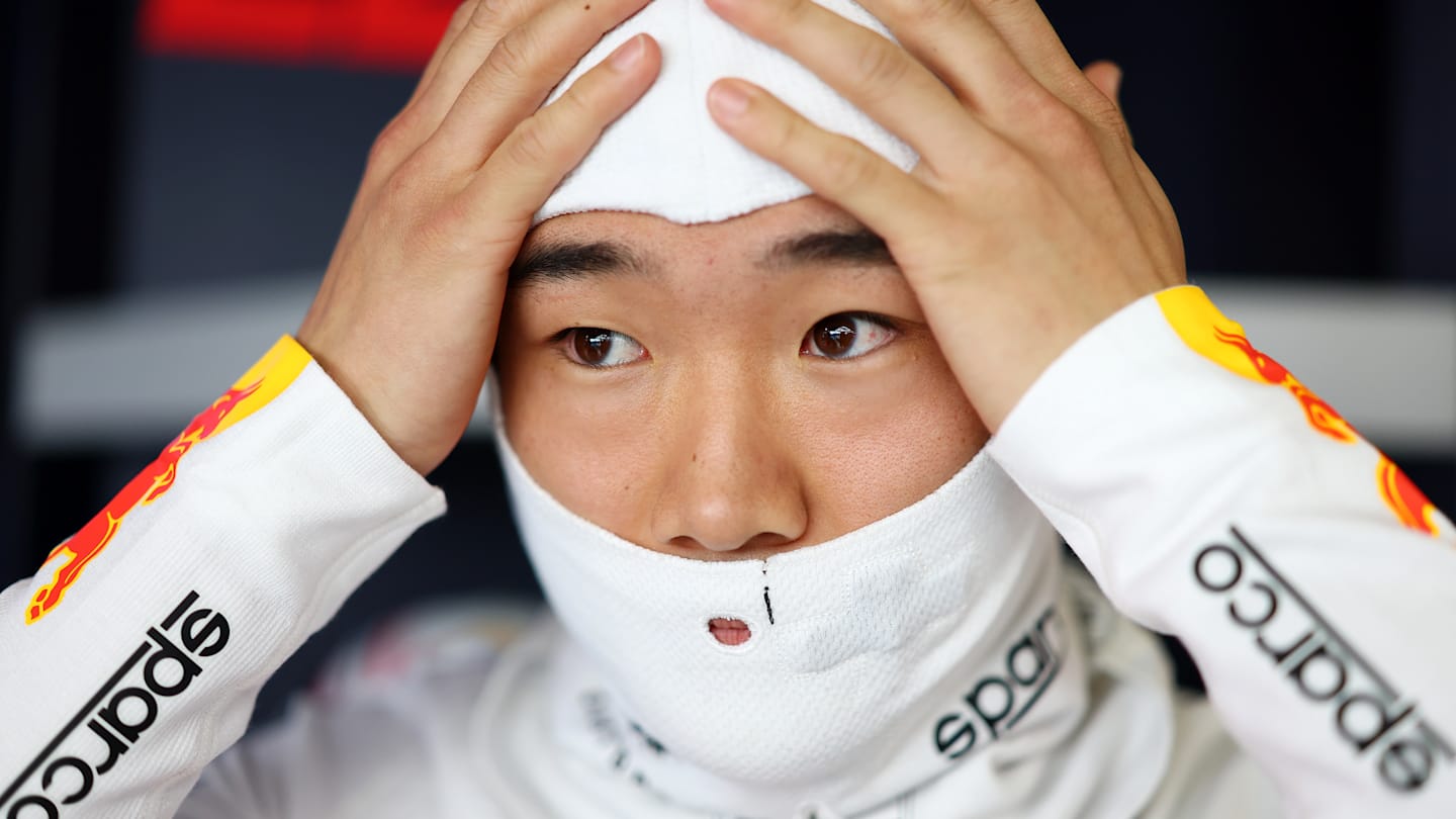 SUZUKA, JAPAN - APRIL 04: Yuki Tsunoda of Japan and Oracle Red Bull Racing looks on during practice