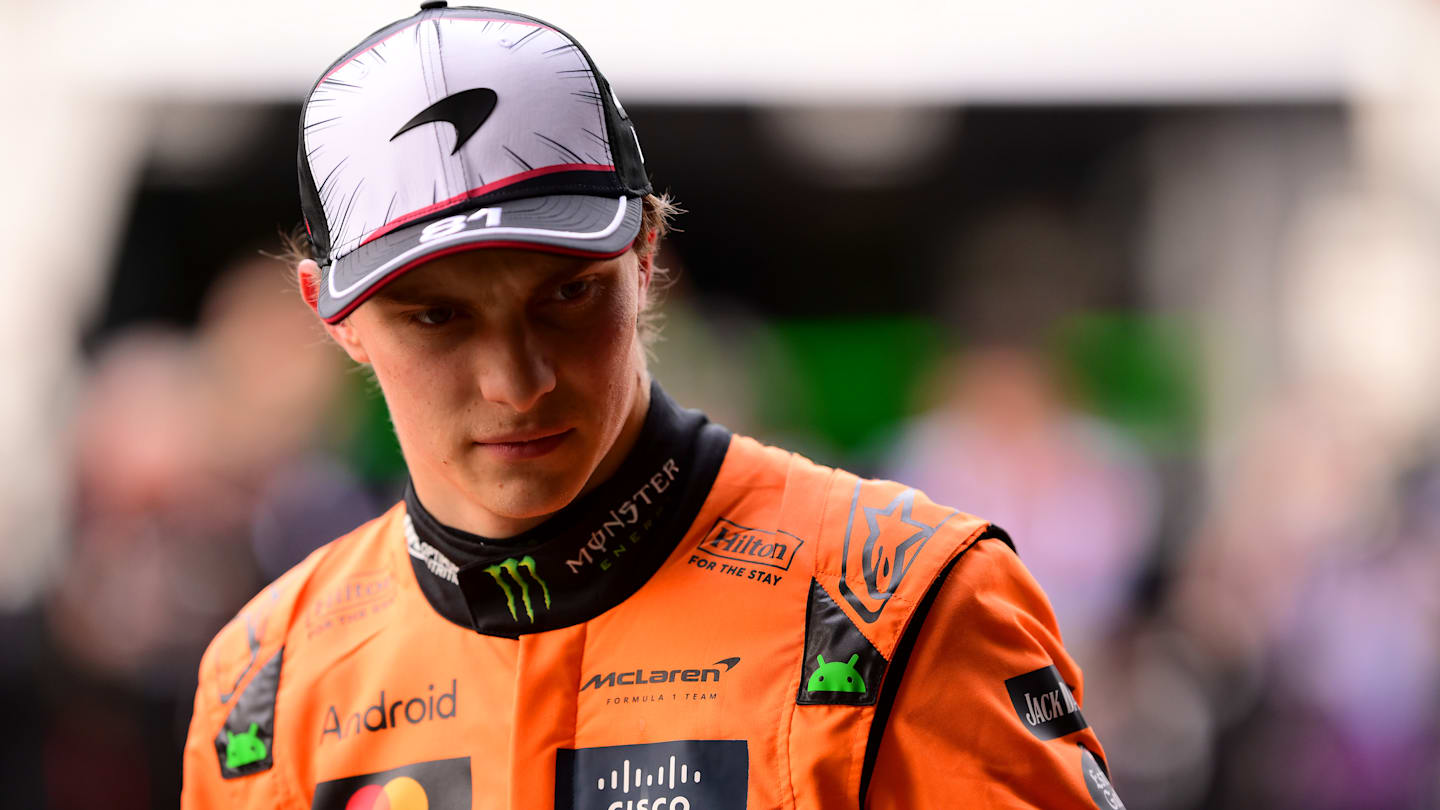 SUZUKA, JAPAN - APRIL 05: Third placed qualifier Oscar Piastri of Australia and McLaren looks on in