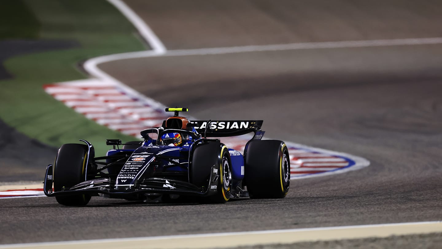 BAHRAIN, BAHRAIN - APRIL 13: Carlos Sainz of Spain driving the (55) Williams FW47 Mercedes on track