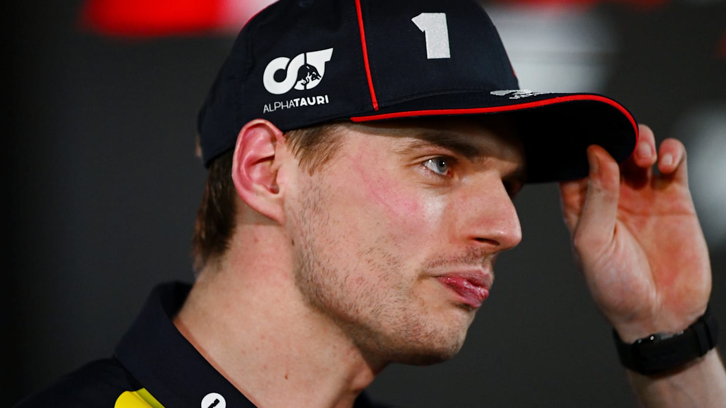 BAHRAIN, BAHRAIN - APRIL 12: Sixth placed qualifier Max Verstappen of the Netherlands and Oracle
