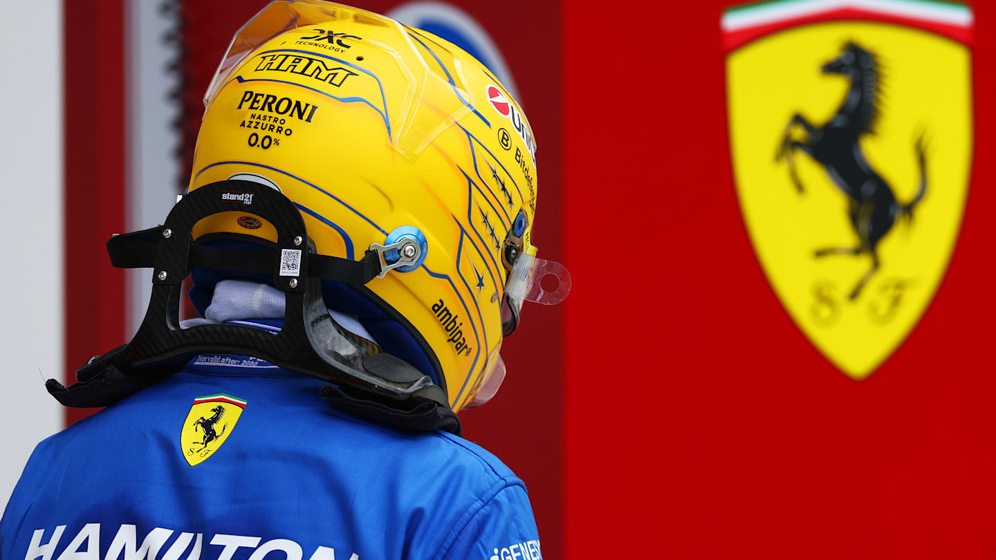 MIAMI, FLORIDA - MAY 03: Twelfth placed qualifier Lewis Hamilton of Great Britain and Scuderia