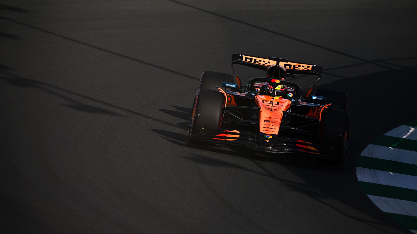 JEDDAH, SAUDI ARABIA - APRIL 19: Oscar Piastri of Australia driving the (81) McLaren MCL39 Mercedes