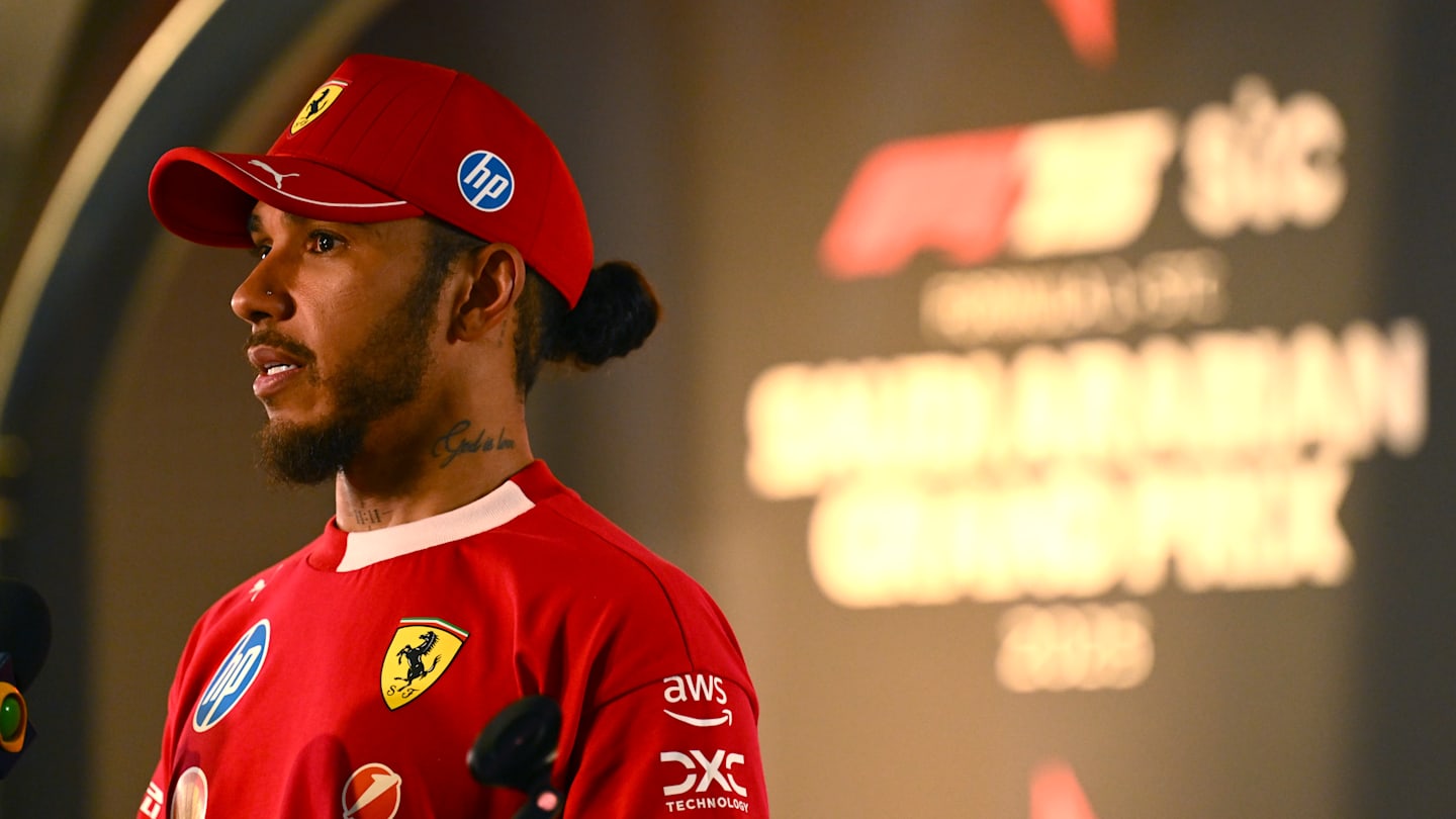 JEDDAH, SAUDI ARABIA - APRIL 19: Seventh placed qualifier Lewis Hamilton of Great Britain and
