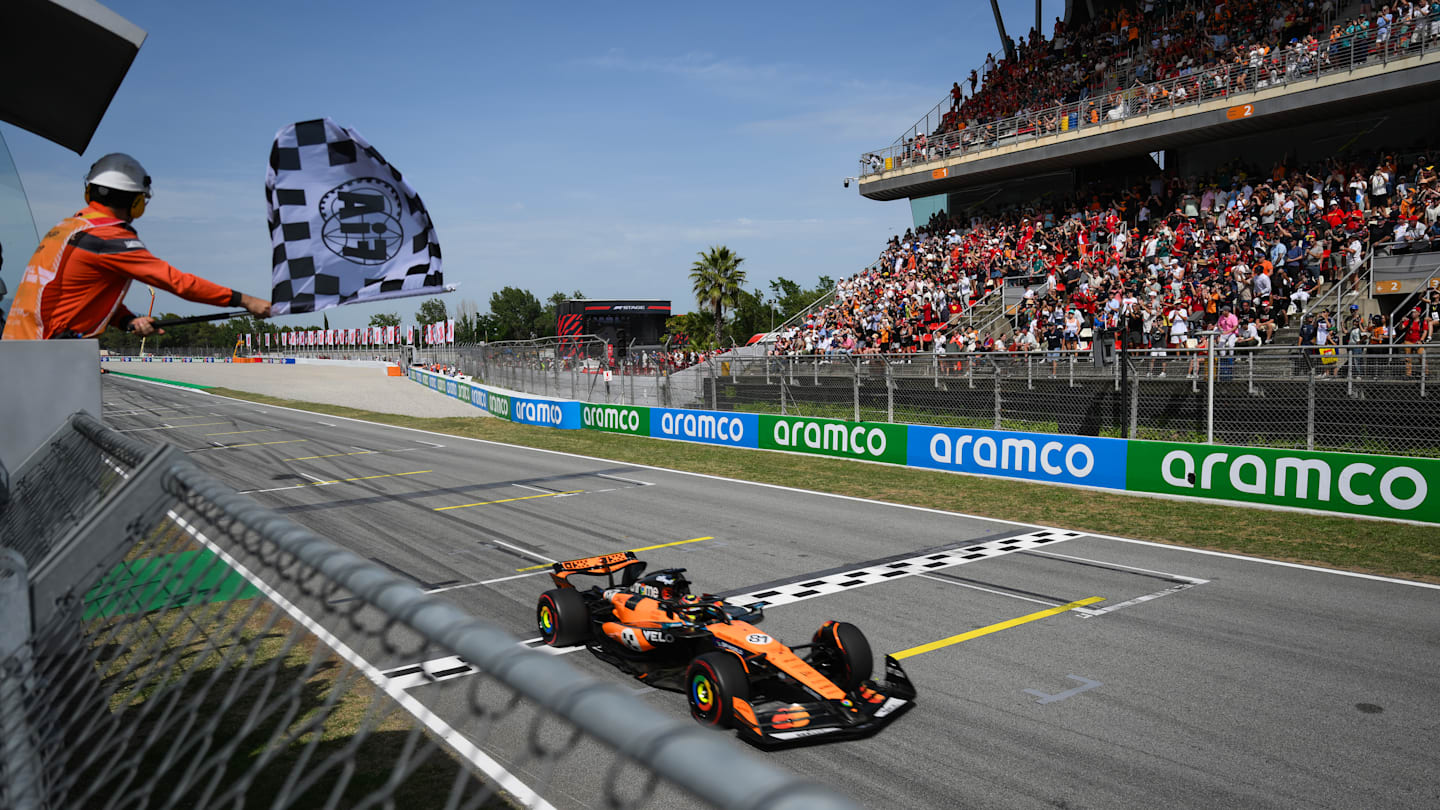 BARCELONA, SPAIN - JUNE 01: Race winner Oscar Piastri of Australia driving the (81) McLaren MCL39