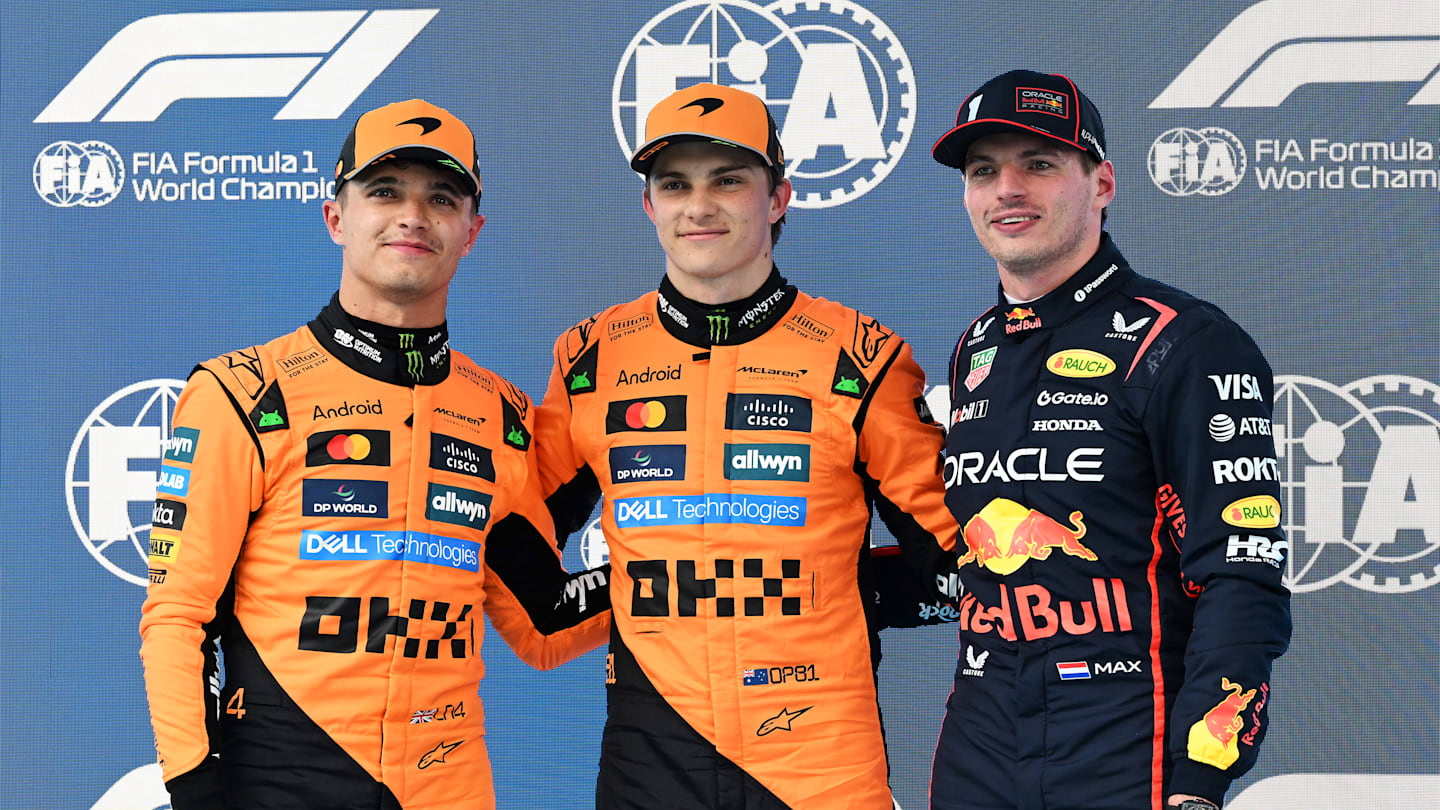BARCELONA, SPAIN - MAY 31: Pole position qualifier Oscar Piastri of Australia and McLaren Second