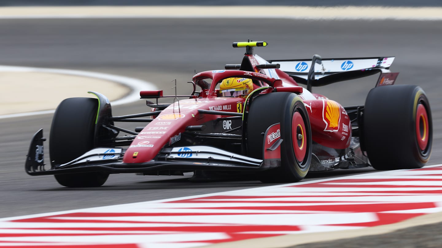 BAHRAIN, BAHRAIN - FEBRUARY 27: Lewis Hamilton of Great Britain driving the (44) Scuderia Ferrari