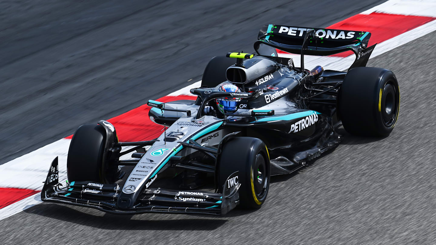 BAHRAIN, BAHRAIN - FEBRUARY 28: Andrea Kimi Antonelli of Italy driving the (12) Mercedes AMG