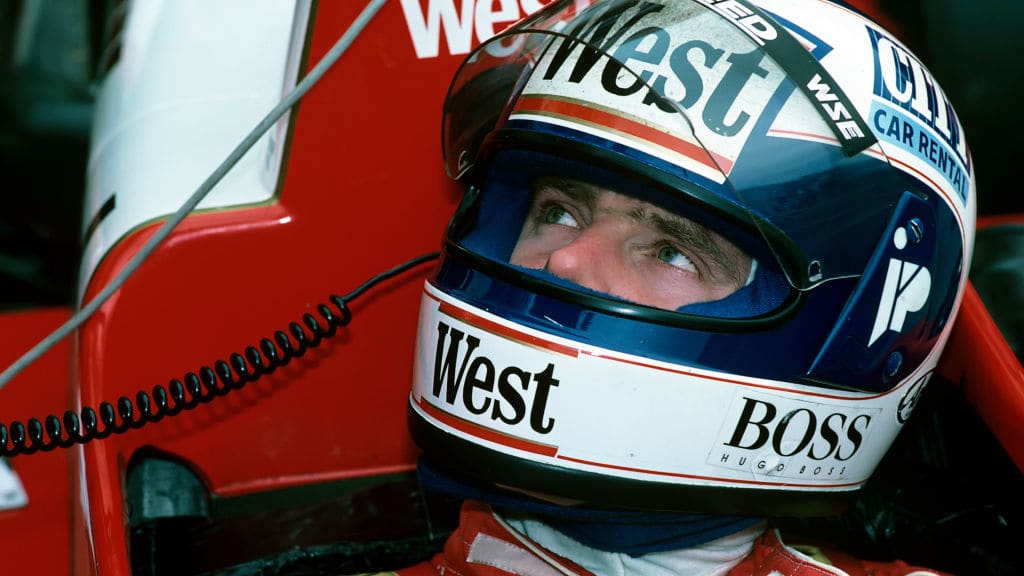 1987:  Portrait of Tyrrell Cosworth driver Jonathan Palmer of Great Britain before the Brazilian