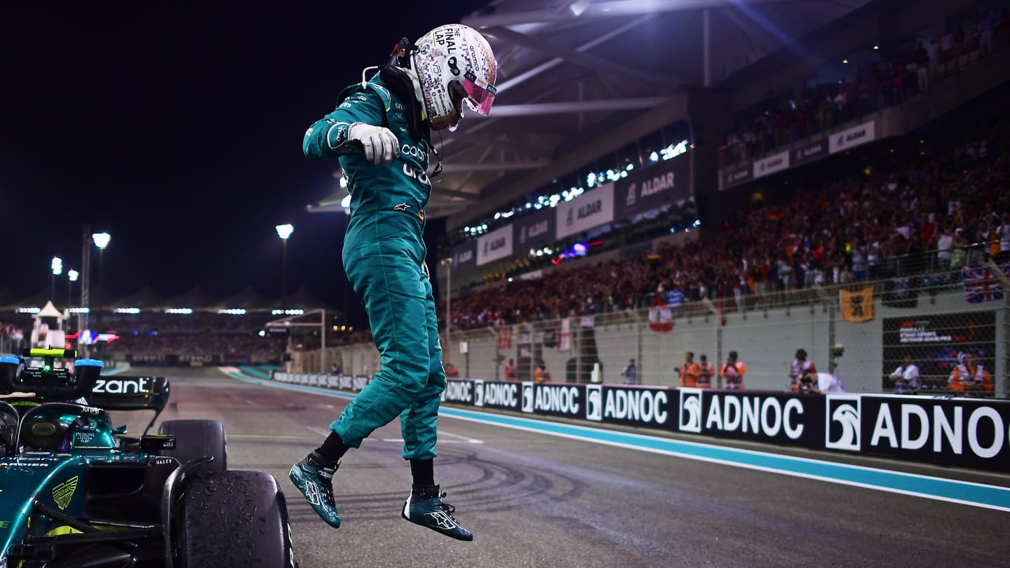 ABU DHABI, UNITED ARAB EMIRATES - NOVEMBER 20: Tenth placed Sebastian Vettel of Germany and Aston