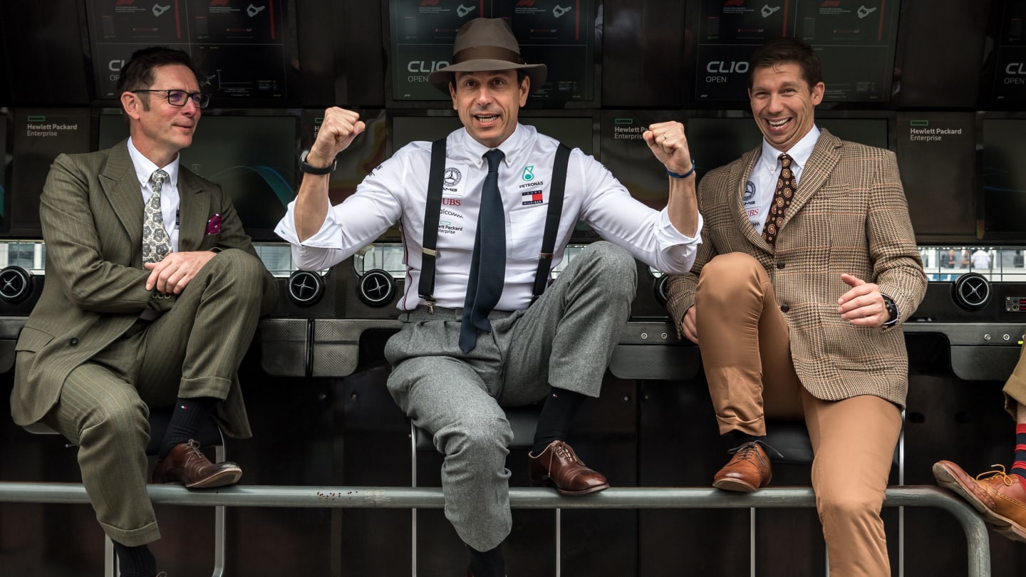 TOPSHOT - (L-R) Andrew Shovlin, Trackside Engineering Director of Mercedes GP, Mercedes GP