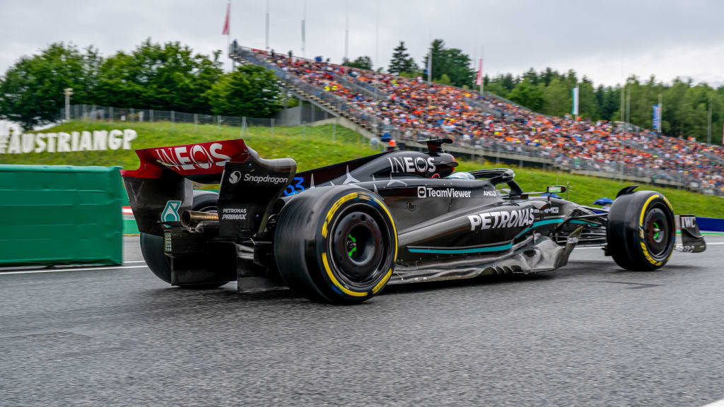 RED BULL RING, AUSTRIA - JULY 01: George Russell, Mercedes F1 F1 W14 during the Sprint ahead of the