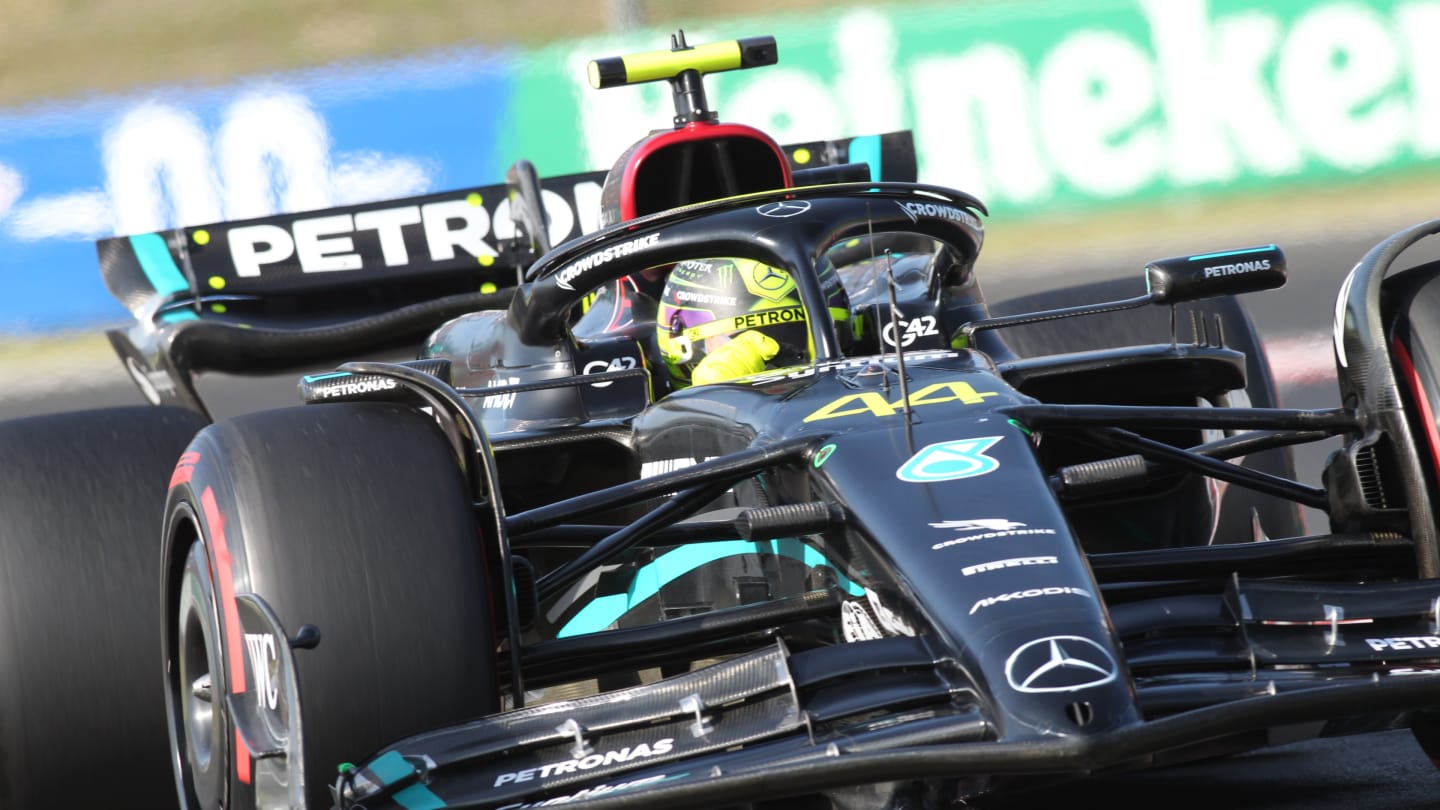 BUDAPEST, HUNGARY - JULY 22: Lewis Hamilton of Great Britain driving the Mercedes AMG Petronas F1