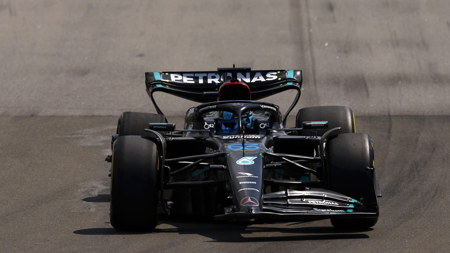MONTREAL, QUEBEC - JUNE 18: George Russell of Great Britain driving the (63) Mercedes AMG Petronas