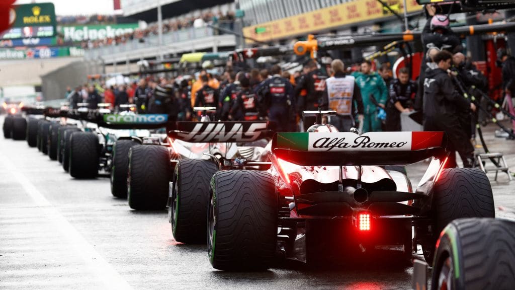 ZANDVOORT, NETHERLANDS - AUGUST 27: The FIA Safety Car leads Max Verstappen of the Netherlands