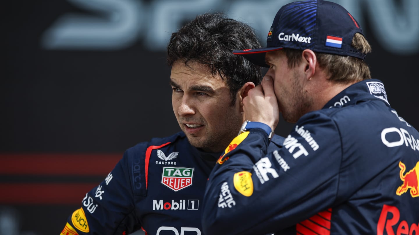 Sergio Perez of Mexico, Oracle Red Bull Racing, portrait Max Verstappen of Netherlands, Oracle Red