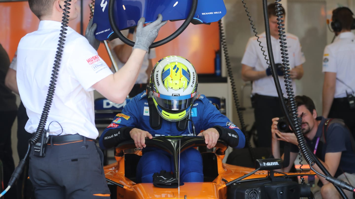 ALBERT PARK, VIC - MARCH 16: McLaren F1 Team driver Lando Norris (4) in qualifying at The