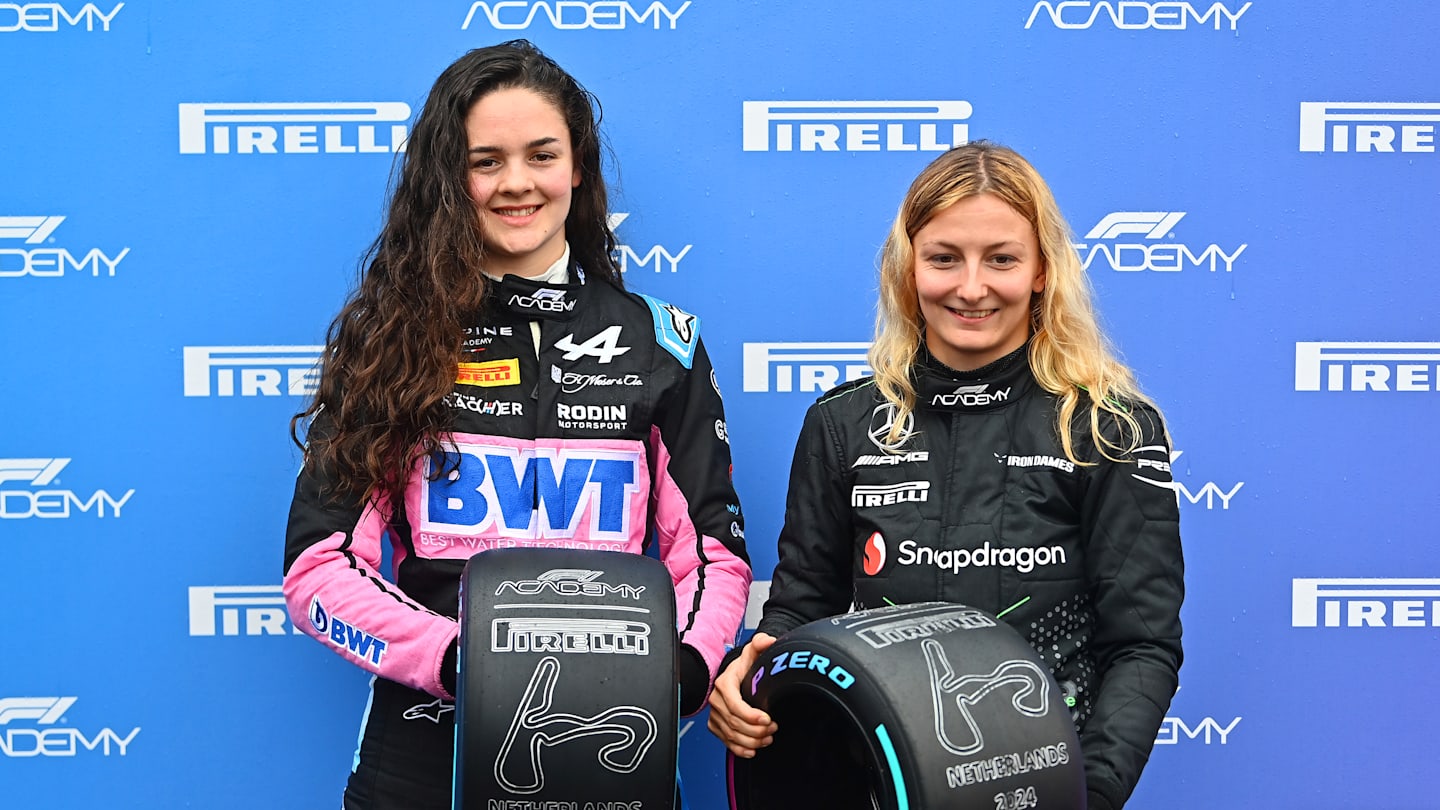 ZANDVOORT, NETHERLANDS - AUGUST 24: Pole position qualifiers Abbi Pulling of Great Britain and