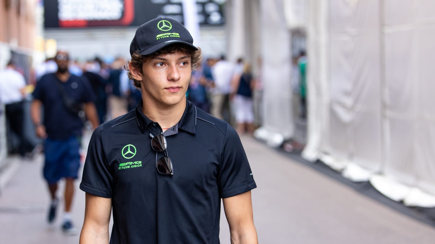 MONTE-CARLO, MONACO - MAY 24: Andrea Kimi Antonelli walks in the paddock during practice ahead of