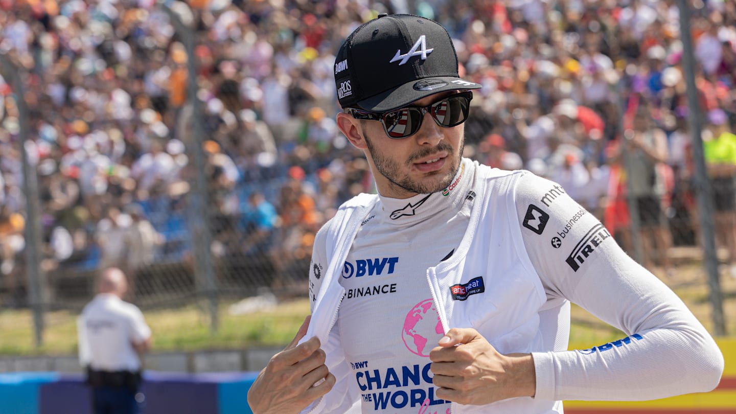 Esteban Ocon of France and BWT Alpine F1 Team driver is standing on the grid before the race at the