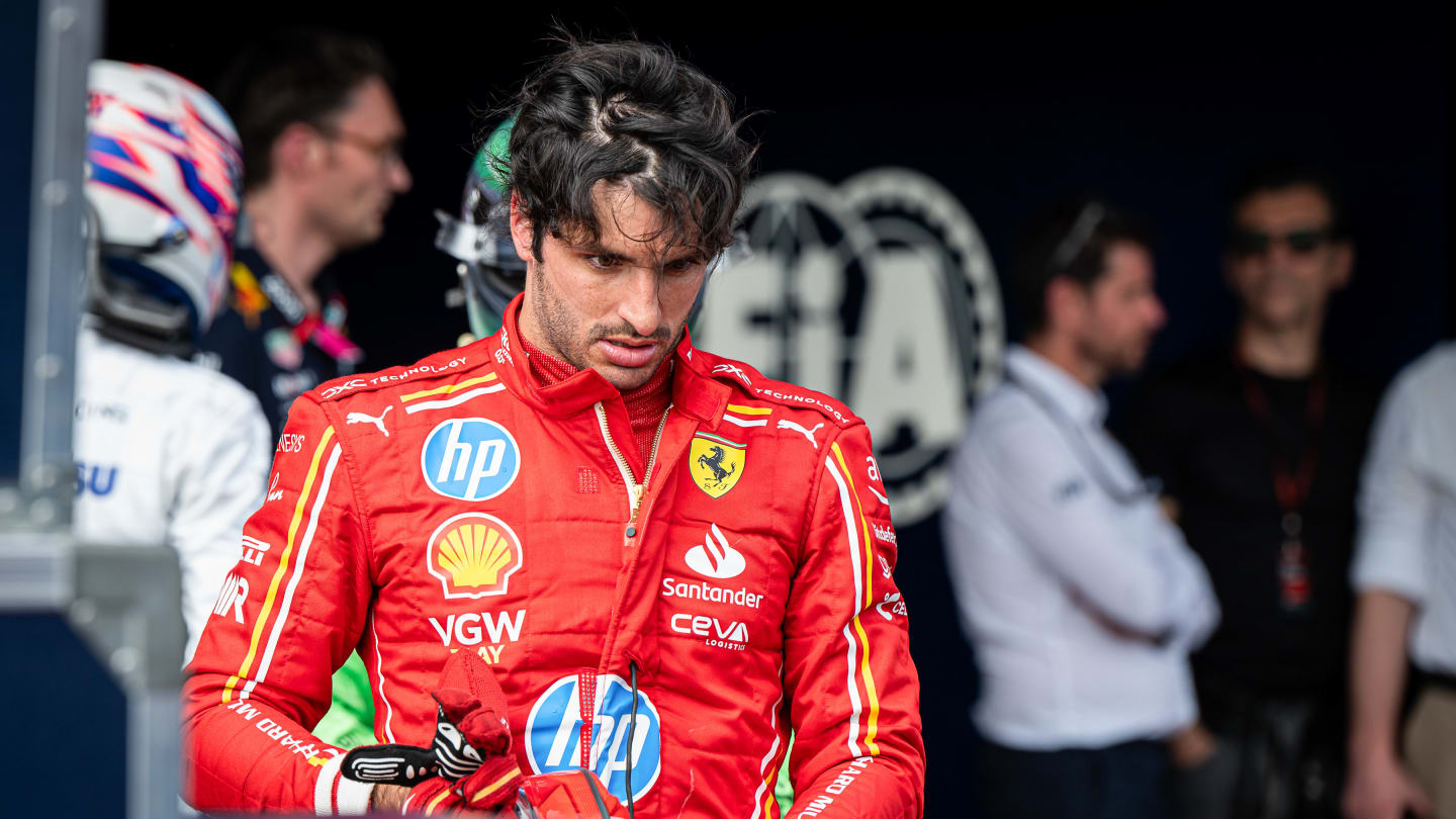 IMOLA, ITALY - 2024/05/19: Scuderia Ferrariís Spanish driver Carlos Sainz reacts after the