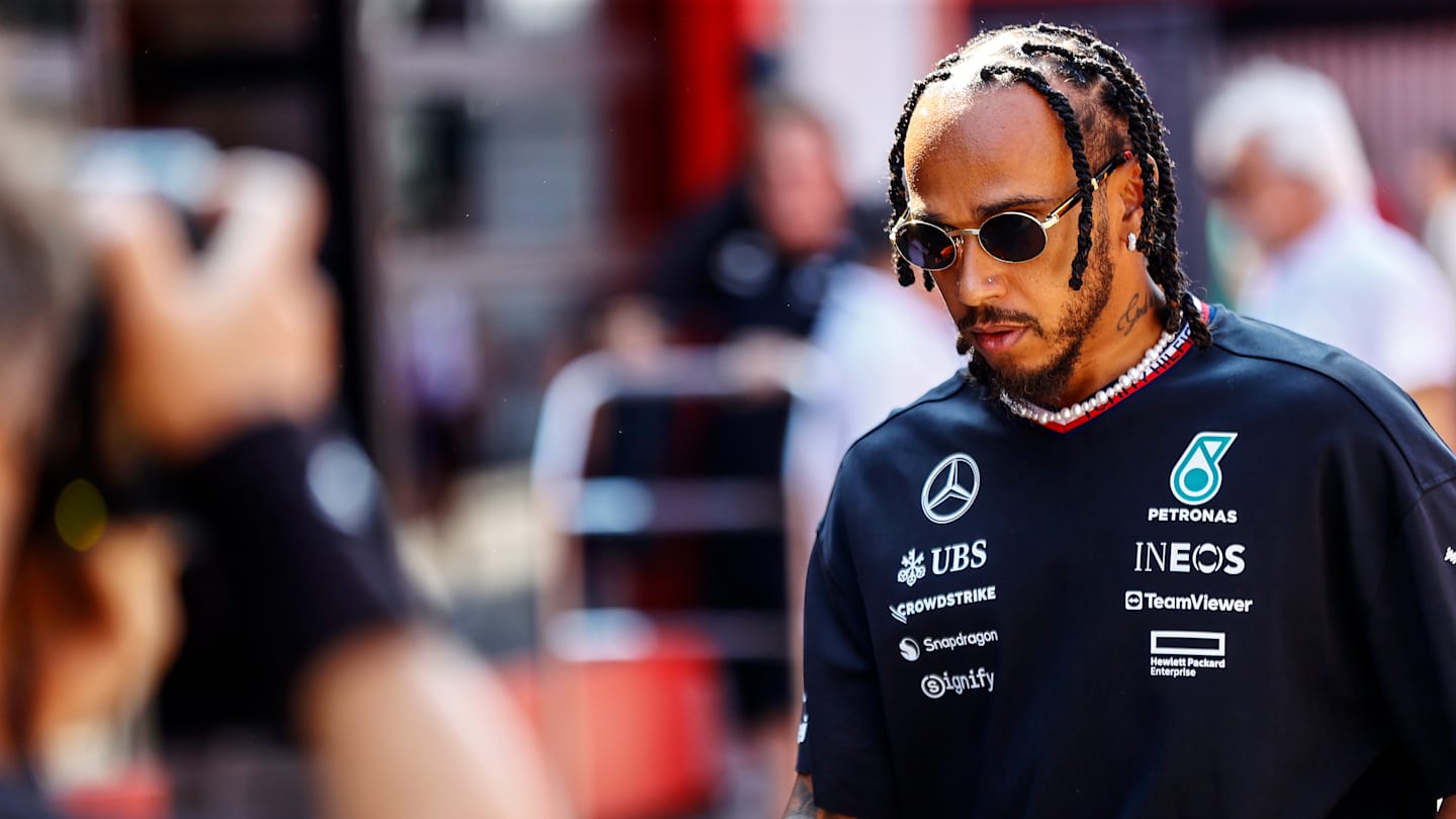 MONZA, ITALY - AUGUST 30: Lewis Hamilton of Great Britain and Mercedes prepares to drive in the