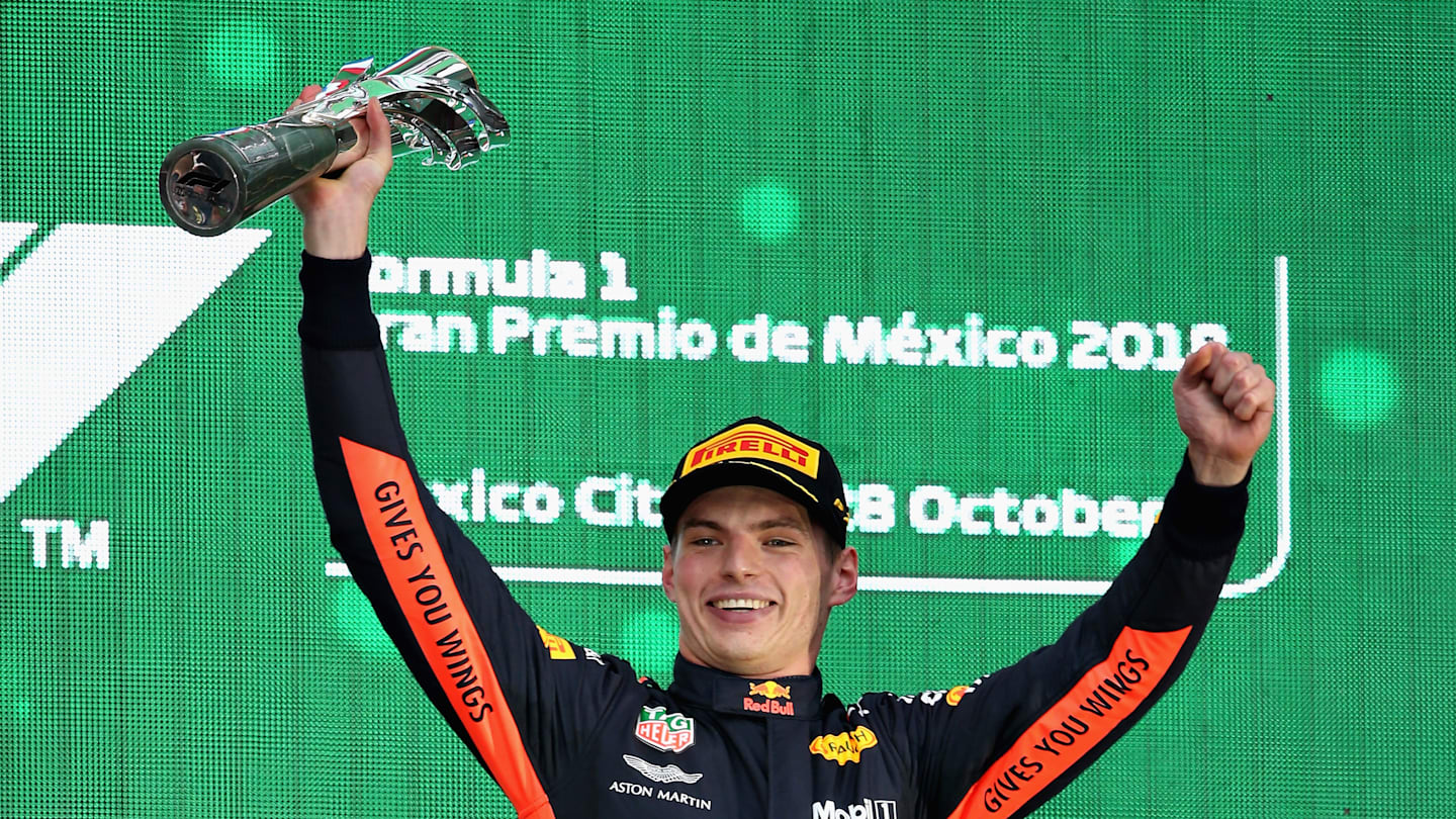 MEXICO CITY, MEXICO - OCTOBER 28:  Race winner Max Verstappen of Netherlands and Red Bull Racing