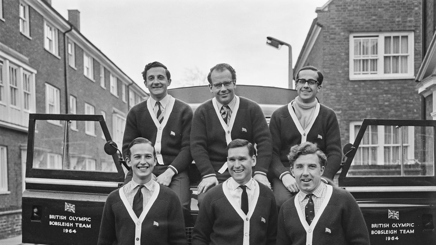 The British Olympic bobsleigh team prepare for the 1964 Winter Olympics, UK, 6th January 1964. From