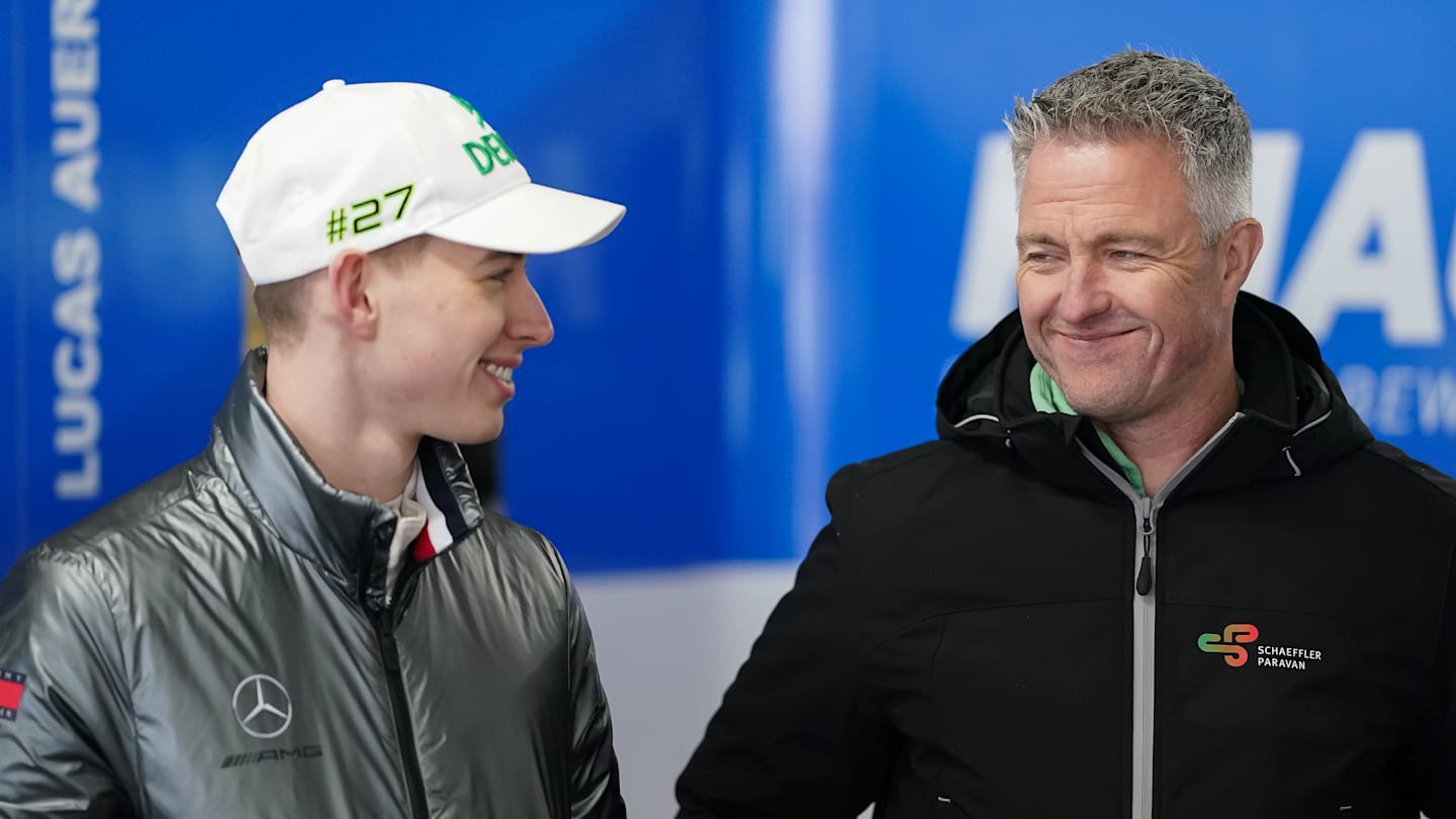 HOCKENHEIM, GERMANY - APRIL 05: Ralf Schumacher and David Schumacher of Germany and Mercedes-AMG