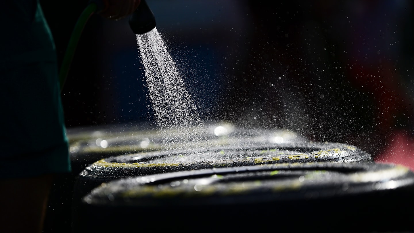 SPIELBERG, AUSTRIA - JUNE 29: Tyres are washed in the Paddock during qualifying ahead of the F1