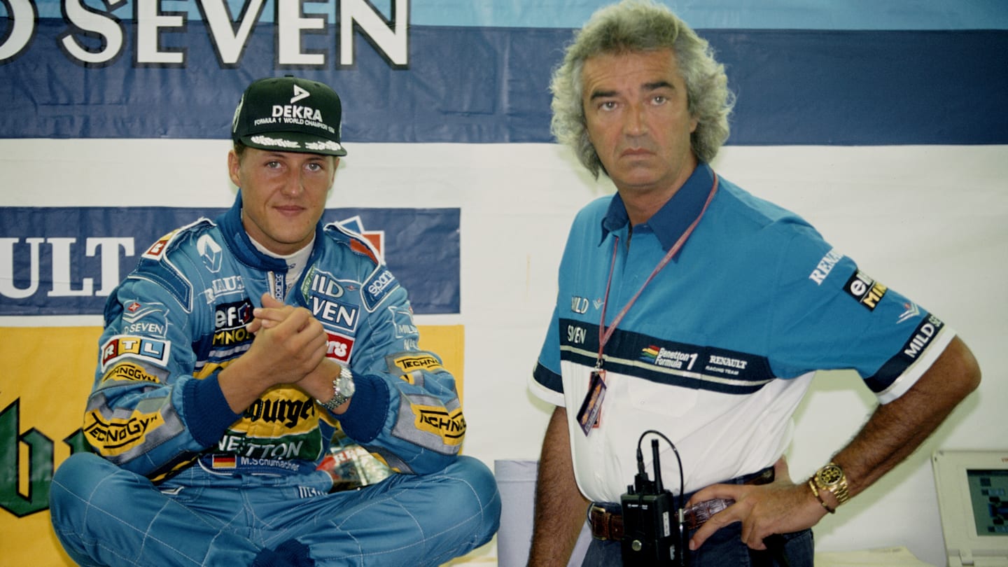 Michael Schumacher of Germany, driver of the #1 Mild Seven Benetton Ford Benetton B195 Renault V10