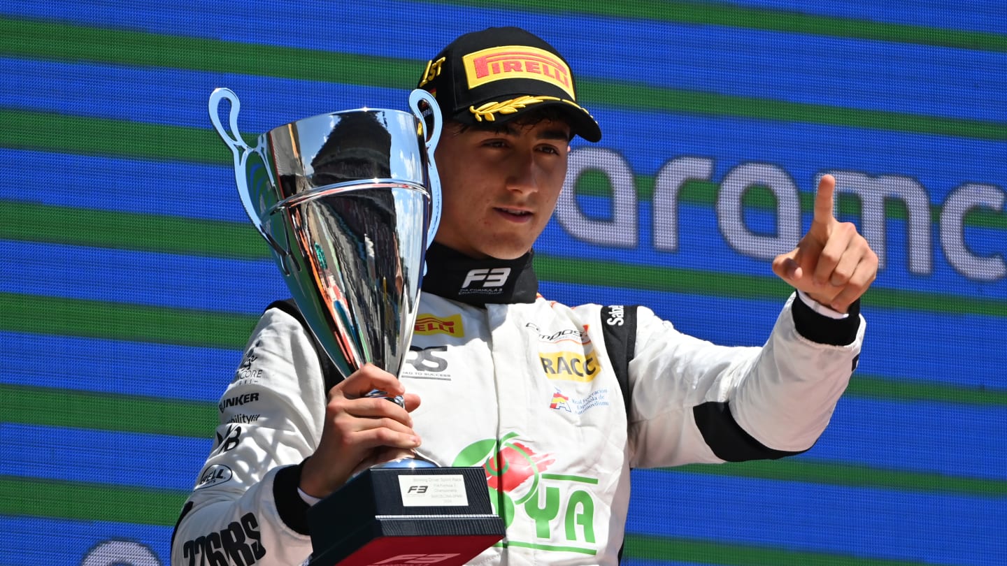 BARCELONA, SPAIN - JUNE 22: Race winner Mari Boya of Spain and Campos Racing (12) celebrates on the