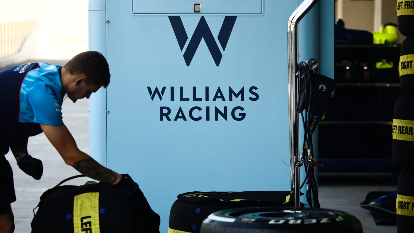 Williams logo during the Formula 1 post-season test at Yas Marina Circuit in Abu Dhabi, United Arab