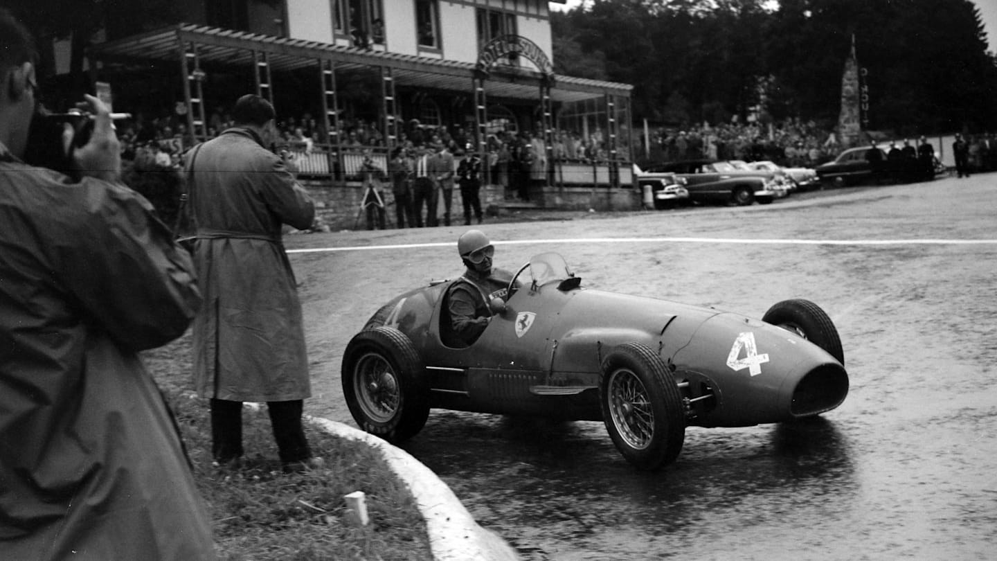 CIRCUIT DE SPA FRANCORCHAMPS, BELGIUM - JUNE 22: Alberto Ascari, Ferrari 500 during the Belgian GP
