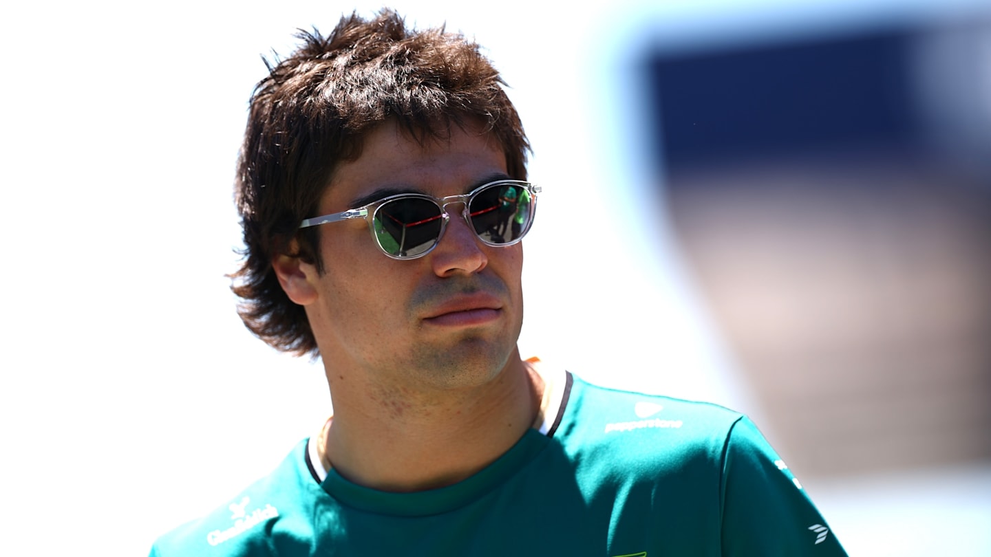 BARCELONA, SPAIN - MAY 29: Lance Stroll of Canada and Aston Martin F1 Team looks on in the Paddock