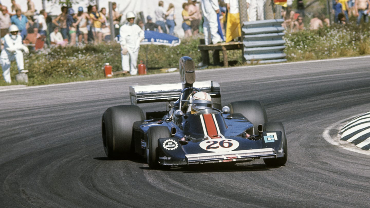 Alan Jones, Hesketh-Ford 308B, Grand Prix of Sweden, Anderstorp Raceway, 08 June 1975. (Photo by