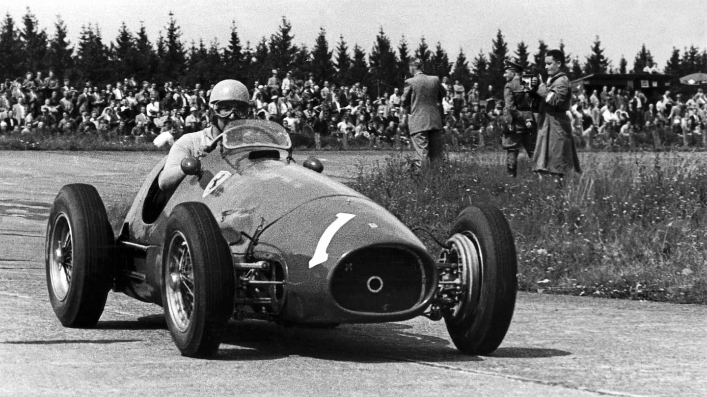 Alberto Ascari, Ferrari 500, Grand Prix of Germany, Nurburgring, 02 August 1953. (Photo by Bernard