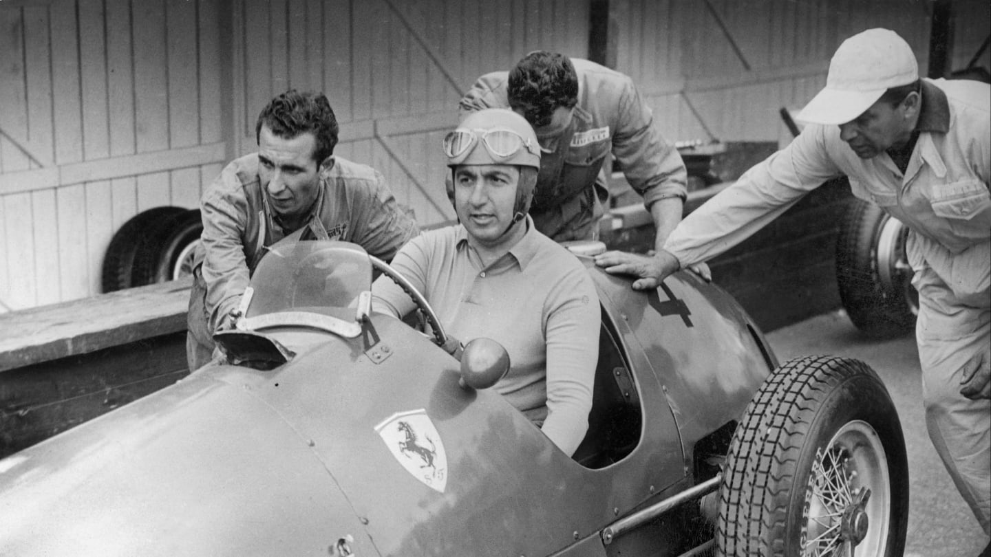 BELGIUM - JANUARY 01:  The Italian race-car driver Alberto ASCARI at the wheel of his Ferrari on