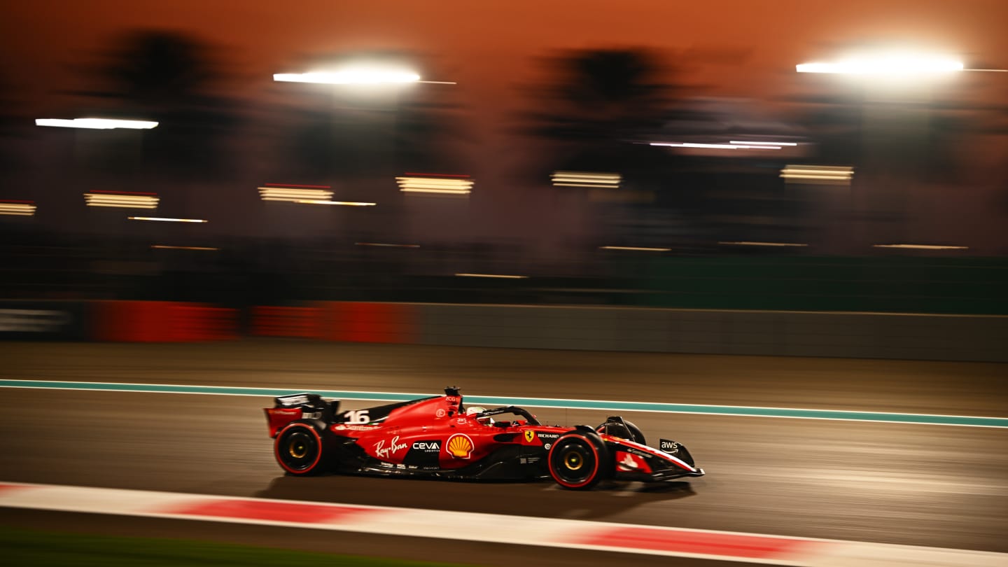 ABU DHABI, UNITED ARAB EMIRATES - NOVEMBER 24: Charles Leclerc of Monaco driving the (16) Ferrari