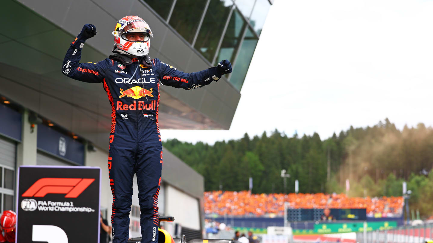 SPIELBERG, AUSTRIA - JULY 02: Race winner Max Verstappen of the Netherlands and Oracle Red Bull