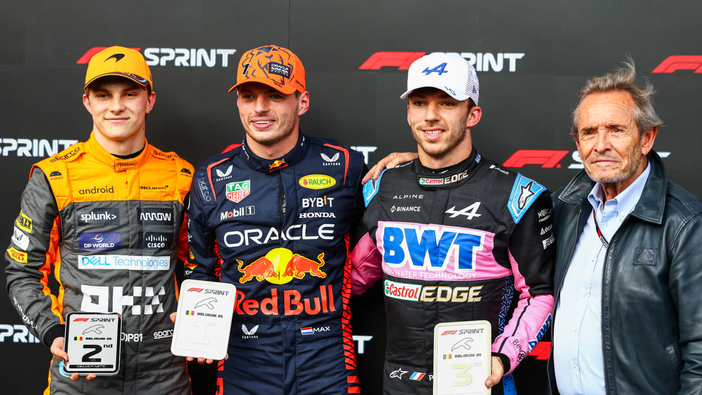 SPA, BELGIUM - JULY 29: Sprint winner Max Verstappen of the Netherlands and Oracle Red Bull Racing