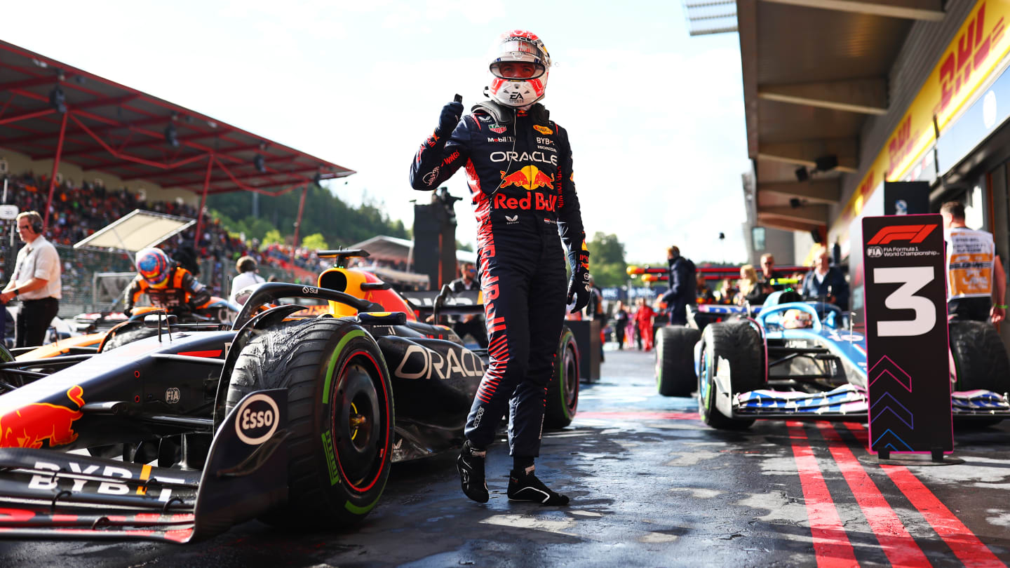 Red Bull Racing's Dutch driver Max Verstappen competes during the sprint race ahead of the Formula