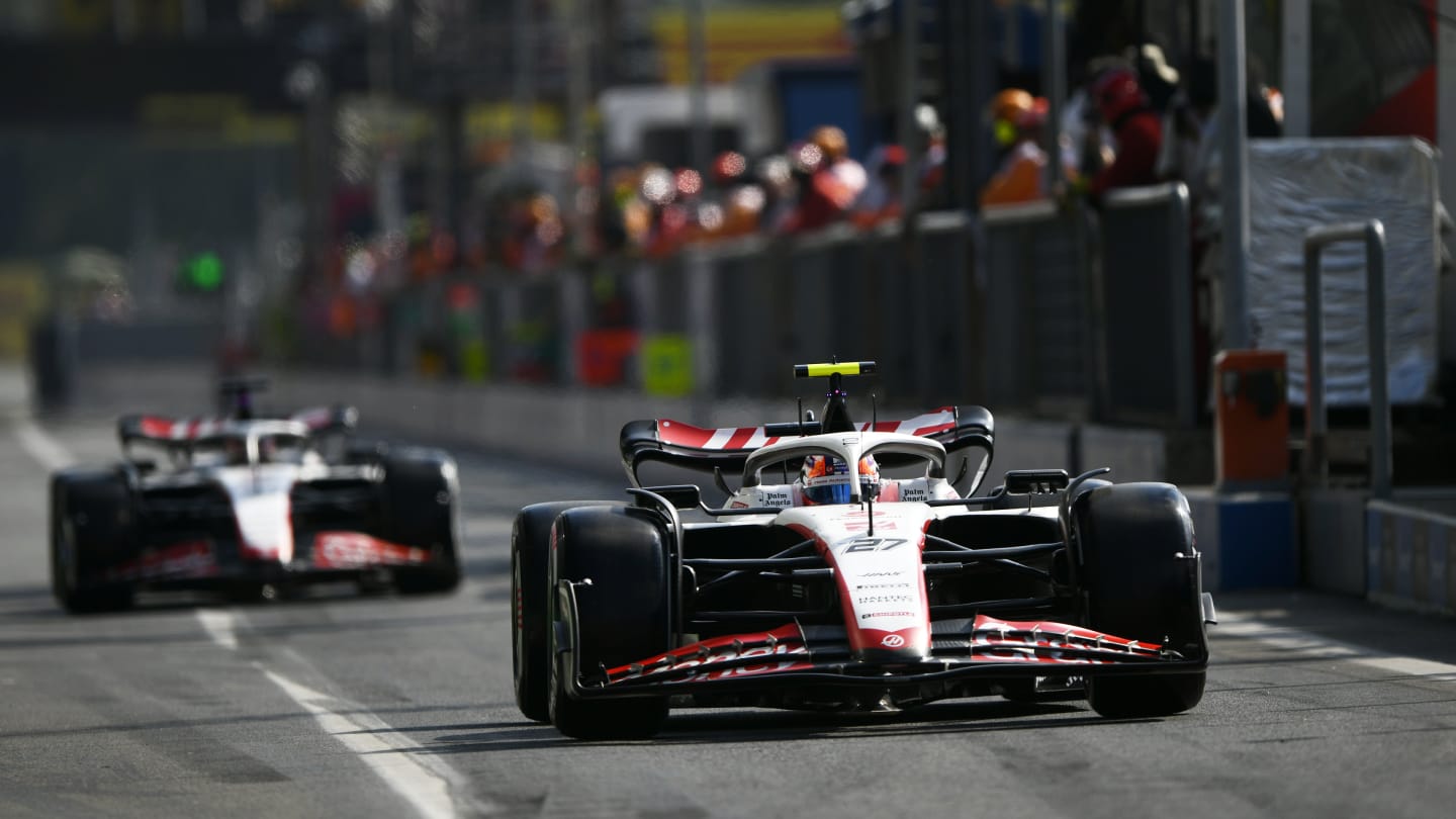 MONZA, ITALY - SEPTEMBER 02: Nico Hulkenberg of Germany driving the (27) Haas F1 VF-23 Ferrari in