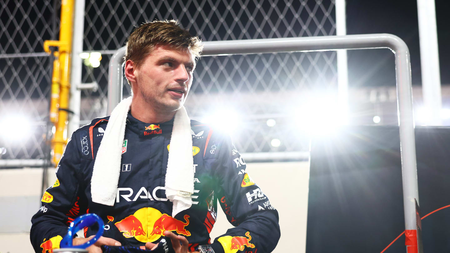 LUSAIL CITY, QATAR - OCTOBER 06: Pole position qualifier Max Verstappen of the Netherlands and