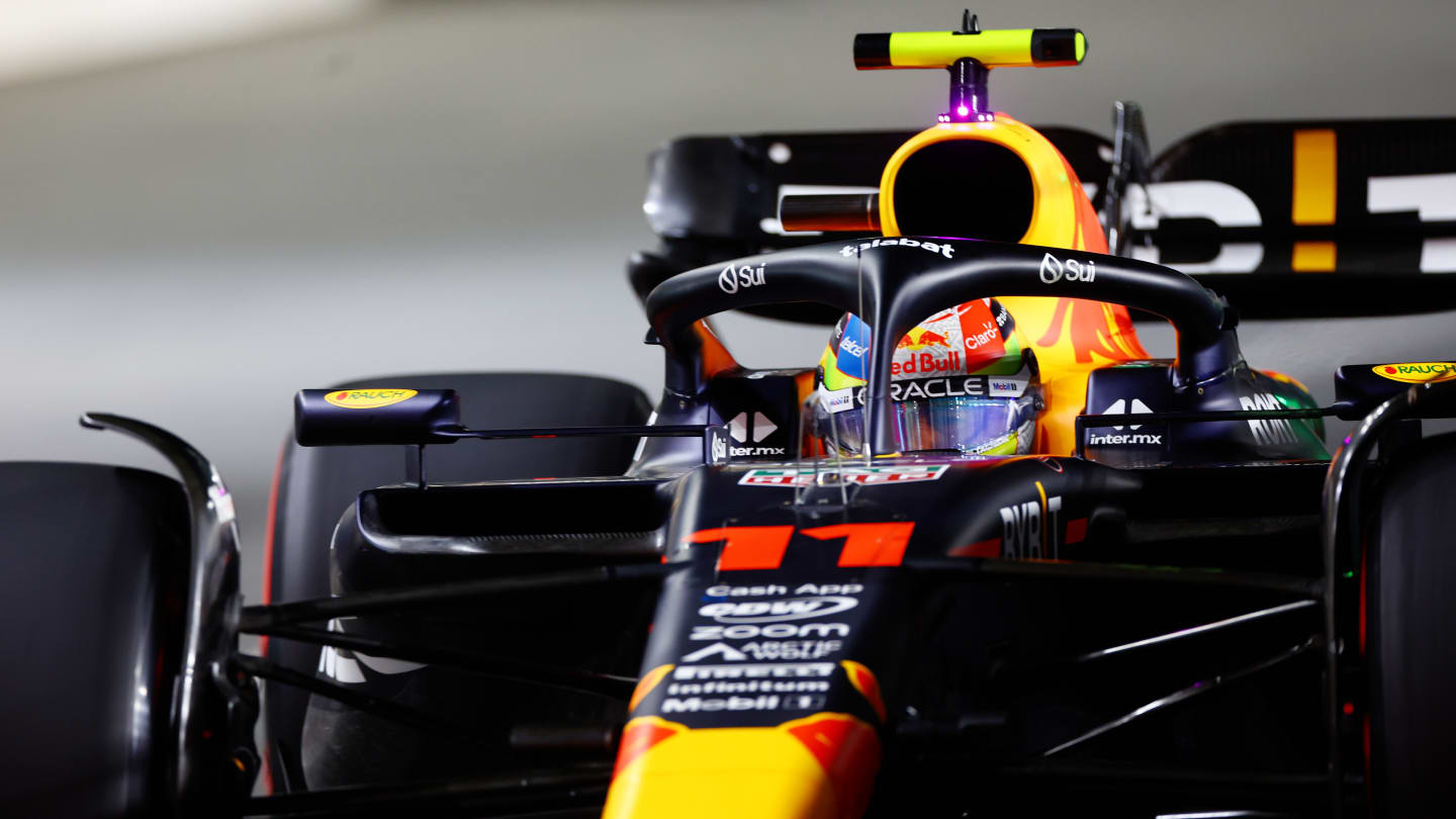LUSAIL CITY, QATAR - OCTOBER 06: Sergio Perez of Mexico driving the (11) Oracle Red Bull Racing