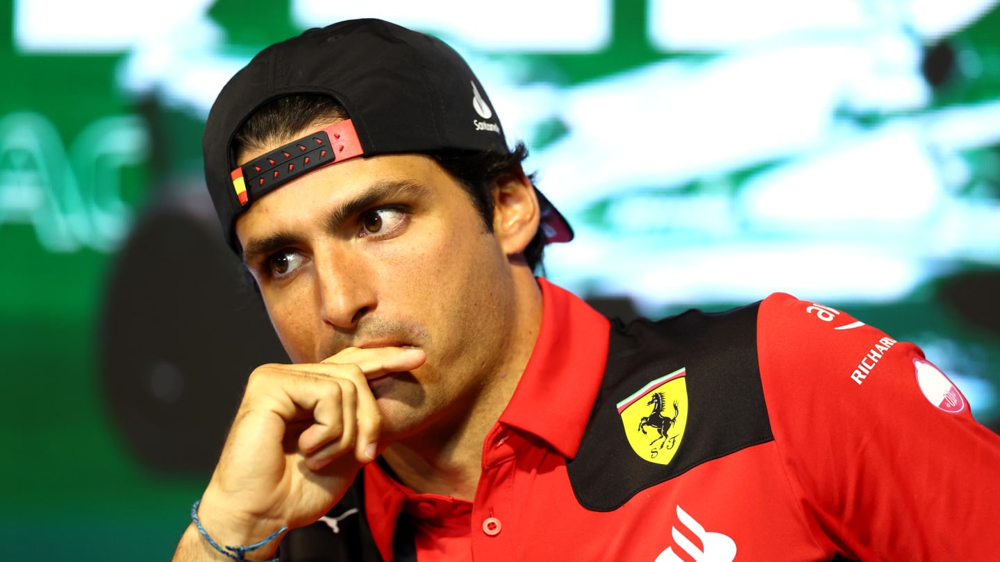 JEDDAH, SAUDI ARABIA - MARCH 16: Carlos Sainz of Spain and Ferrari attends the Drivers Press