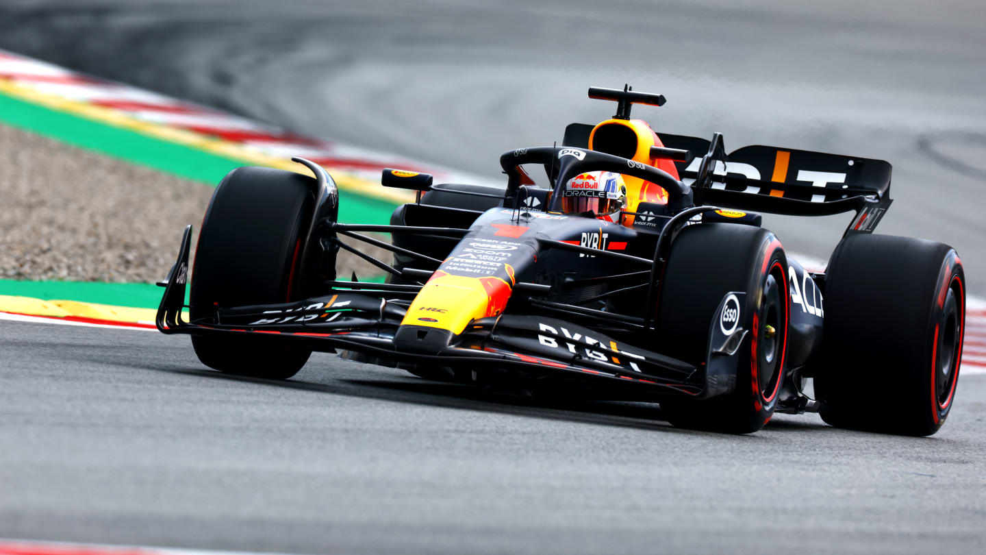 BARCELONA, SPAIN - JUNE 03: Max Verstappen of the Netherlands driving the (1) Oracle Red Bull