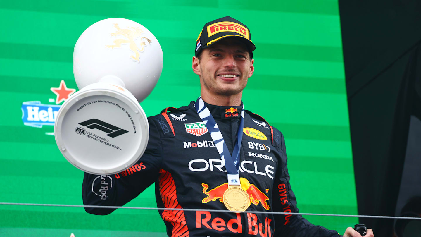 ZANDVOORT, NETHERLANDS - AUGUST 27: Race winner Max Verstappen of the Netherlands and Oracle Red